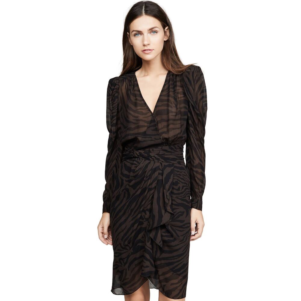 ba&sh Black Brown Midi Dress